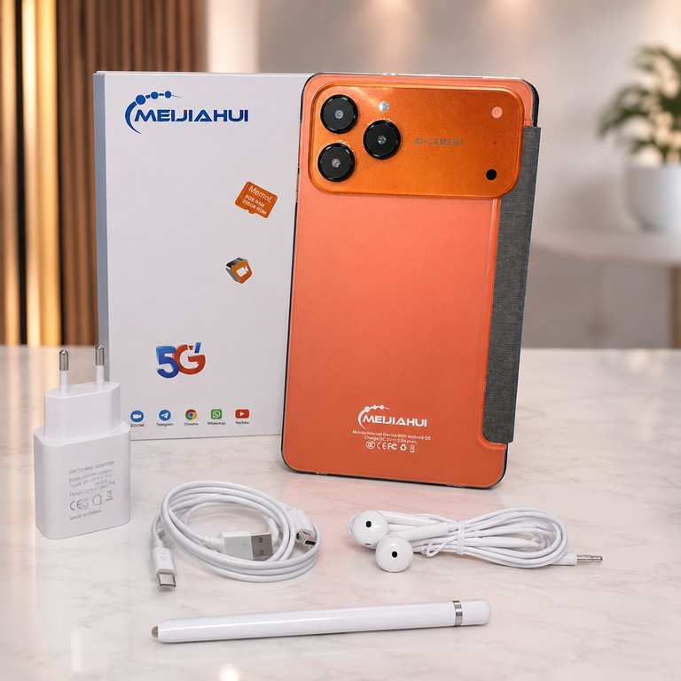 Планшет MEIJIAHUI 5G 7” 17 PRO I17 8000mAh 5Mp 8Mp Android 15 Помаранчевий Код:null. Зображення 5
