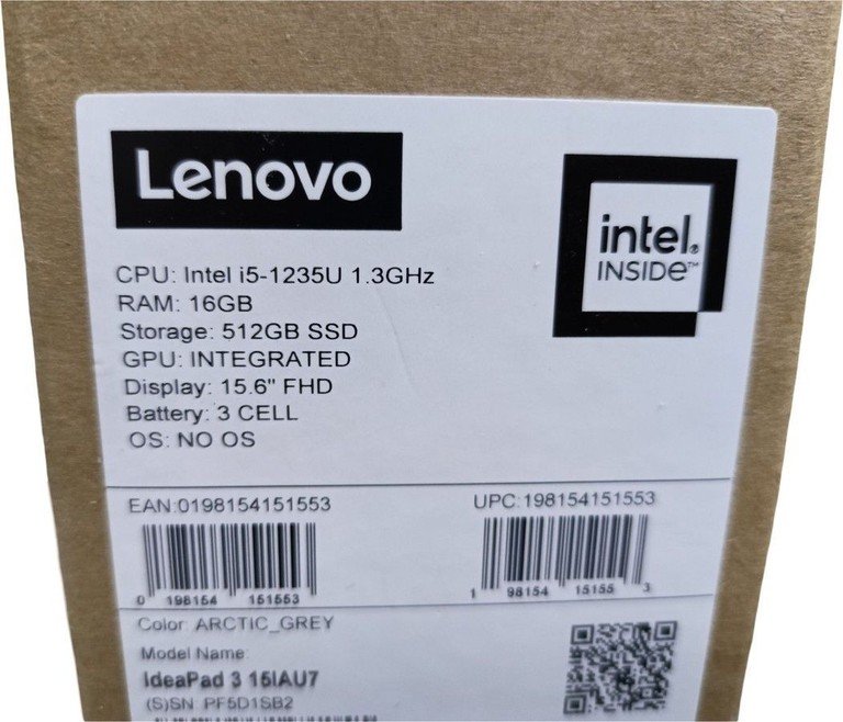 Lenovo 15/core i5-1235u ddr5/16gb ddr4/hdd *відсутній/ssd 512 gb/*інтегрована Код:01-201067800. Изображение 7