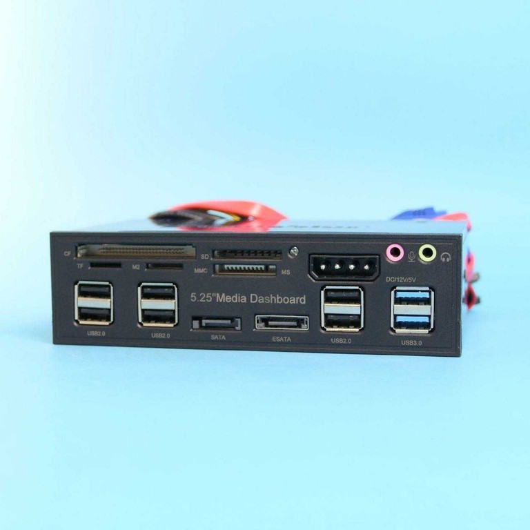 Багатофункціональна передня панель Tccmebius 5.25 дюйма TCC-QL5E — картридер та USB порти для ПК. Нова. Код:null. Изображение 8