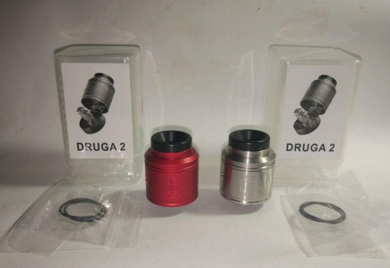 Объявление Augvape Druga RDA 24 mm v2. Новая. Цвет: Стальной, Красный Б/У