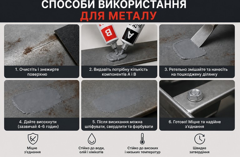 Купить епоксидний Kafuter / Двокомпонентний клей для металу/заліза / Епоксидний клей Metal glue Б/У