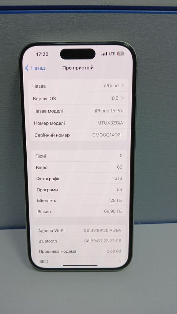 Apple iphone 15 pro 128gb Код:01-200582801. Зображення 6