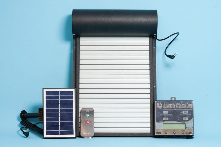 Купить Акція! Автоматичні двері для курки на сонячній енергії, металеві рулонні завіси для курки з таймером для курки, качки, птиці, ві Б/У