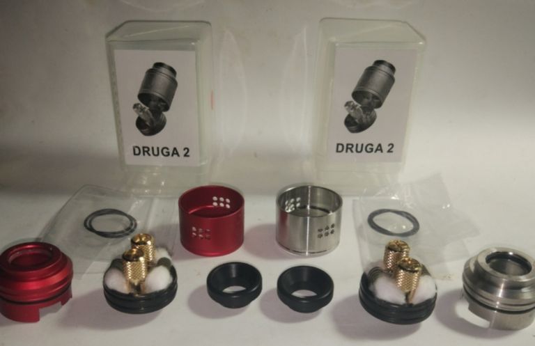 Augvape Druga RDA 24 mm v2. Новая. Цвет: Стальной, Красный Код:null. Изображение 4