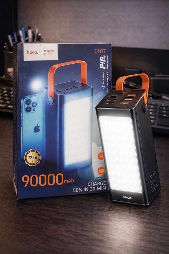 Купити Повербанк з ліхтарем 90000mAh 22.5W Hoco J107 Super 333Wh PD20W 4xUSB/Type-C/MicroUSB Б/У