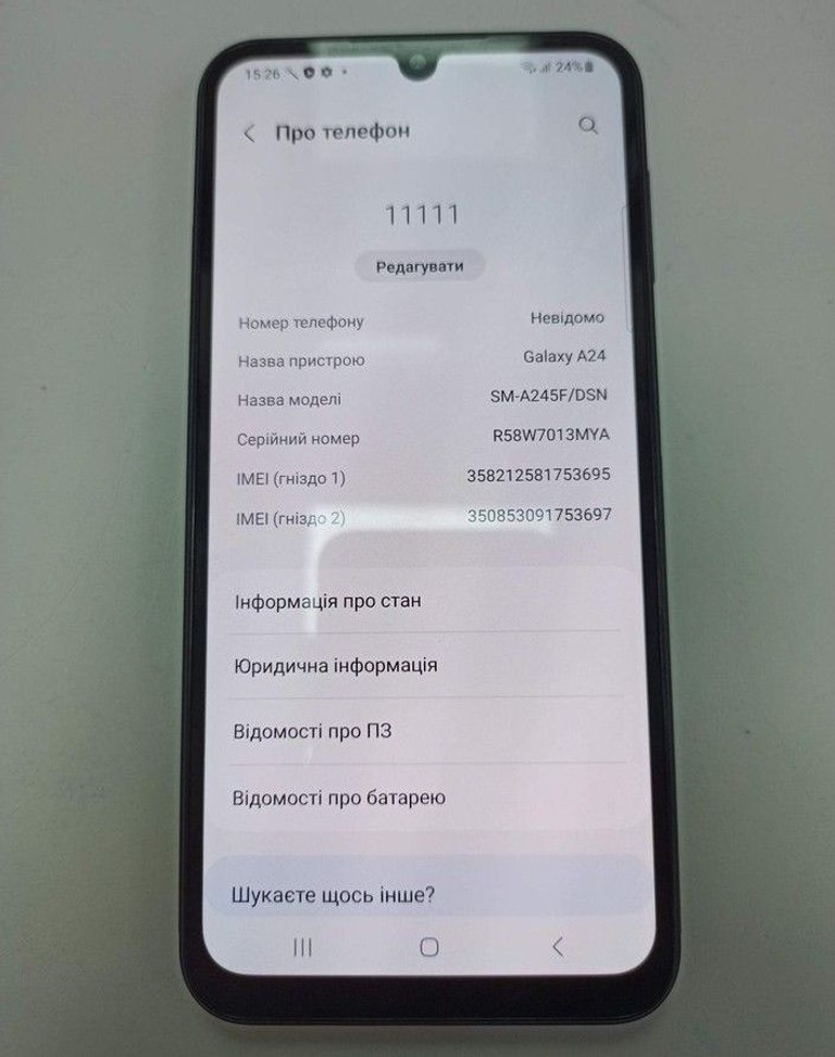 Оголошення Samsung galaxy a24 sm-a245f 6/128gb Б/У