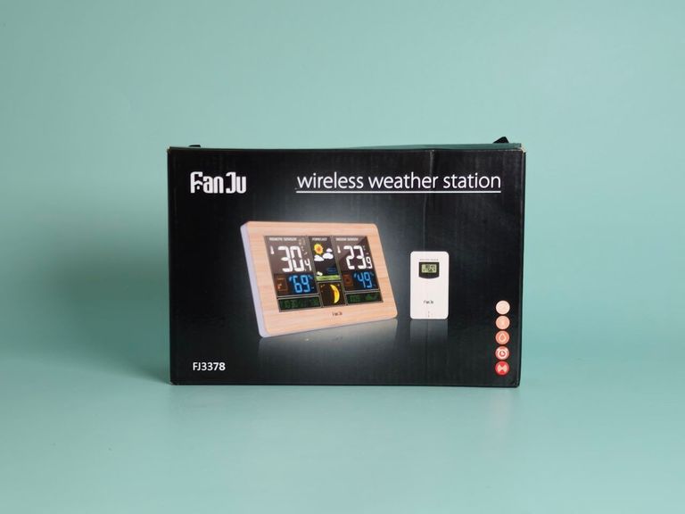Багатофункціональна цифрова метеостанція FanJu FJ3378 з термометром, гігрометром і барометром і портом USB. Колір: Дерево. Код:null. Зображення 5