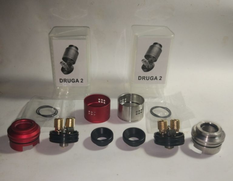 Дешиво Augvape Druga RDA 24 mm v2. Новая. Цвет: Стальной, Красный с ломбарда