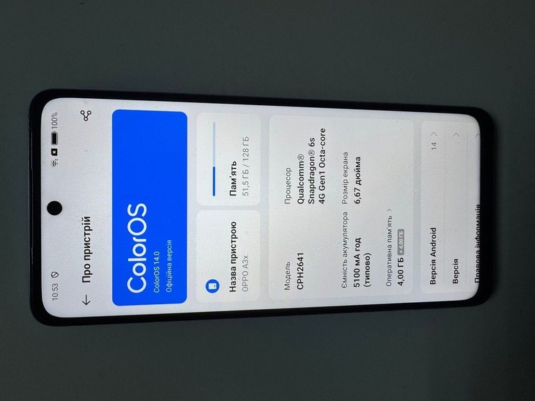 Оголошення Oppo a3x 4g 4/128gb Б/У