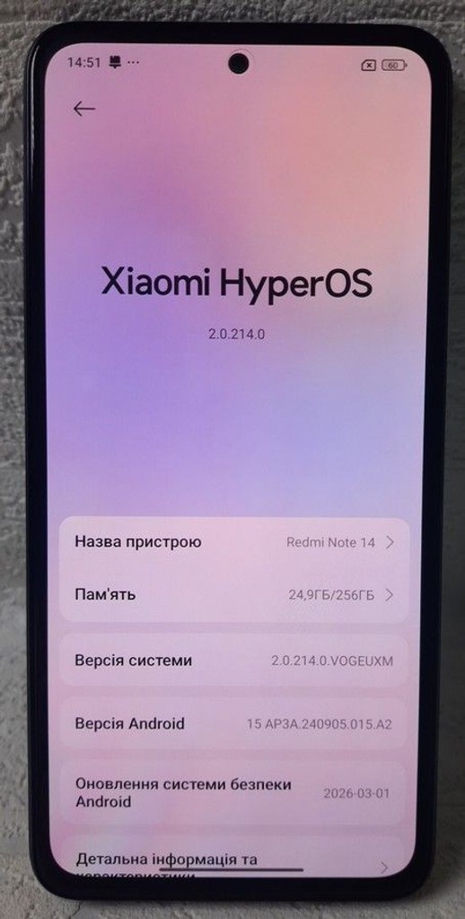 Оголошення Xiaomi redmi note 14 8/256gb Б/У