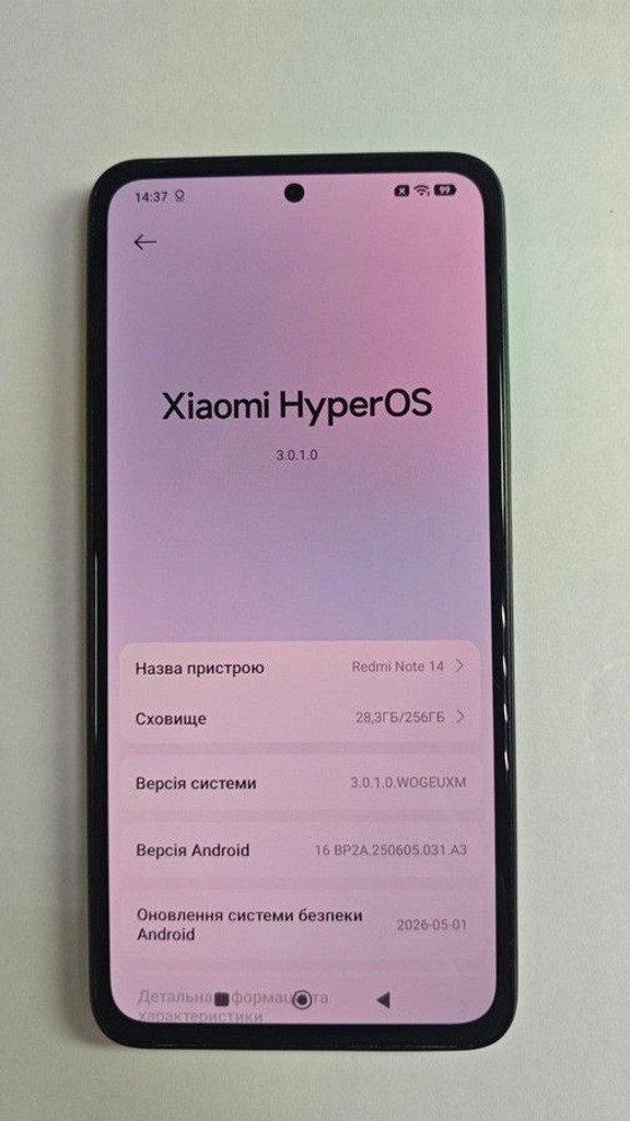 Объявление Xiaomi redmi note 14 8/256gb Б/У