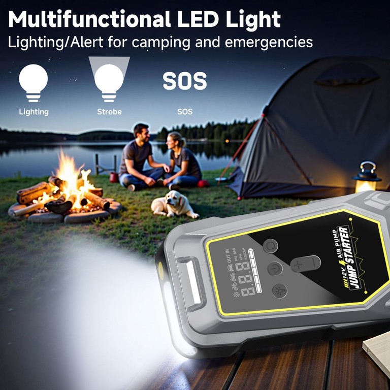 K5 з компресором 150 PSI, Power Bank та LED-ліхтарем Код:null. Зображення 5