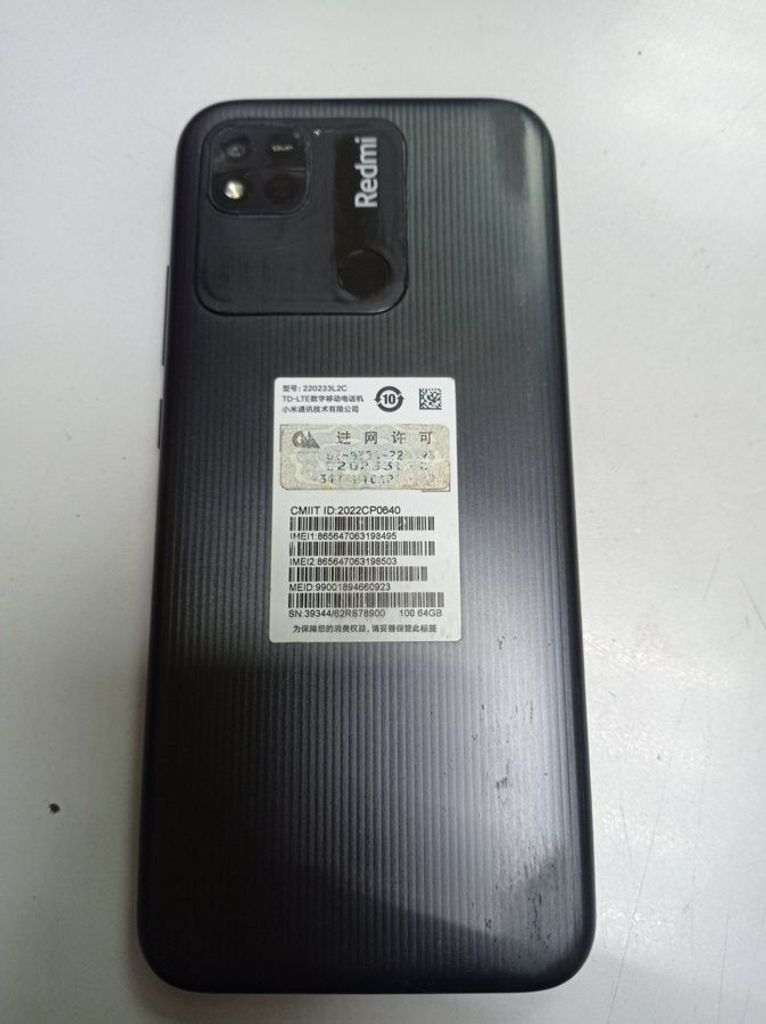 Оголошення Xiaomi Redmi 10A 4/64GB Black Б/У