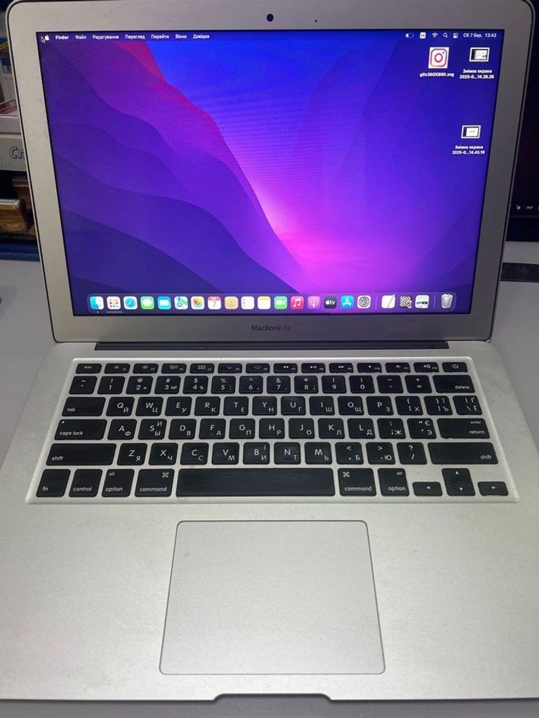 Купити Apple macbook air a1466 13,3" core i5 1.8ghz/ram 4gb/ssd 256gb/intel hd graphics 6000 Б/У