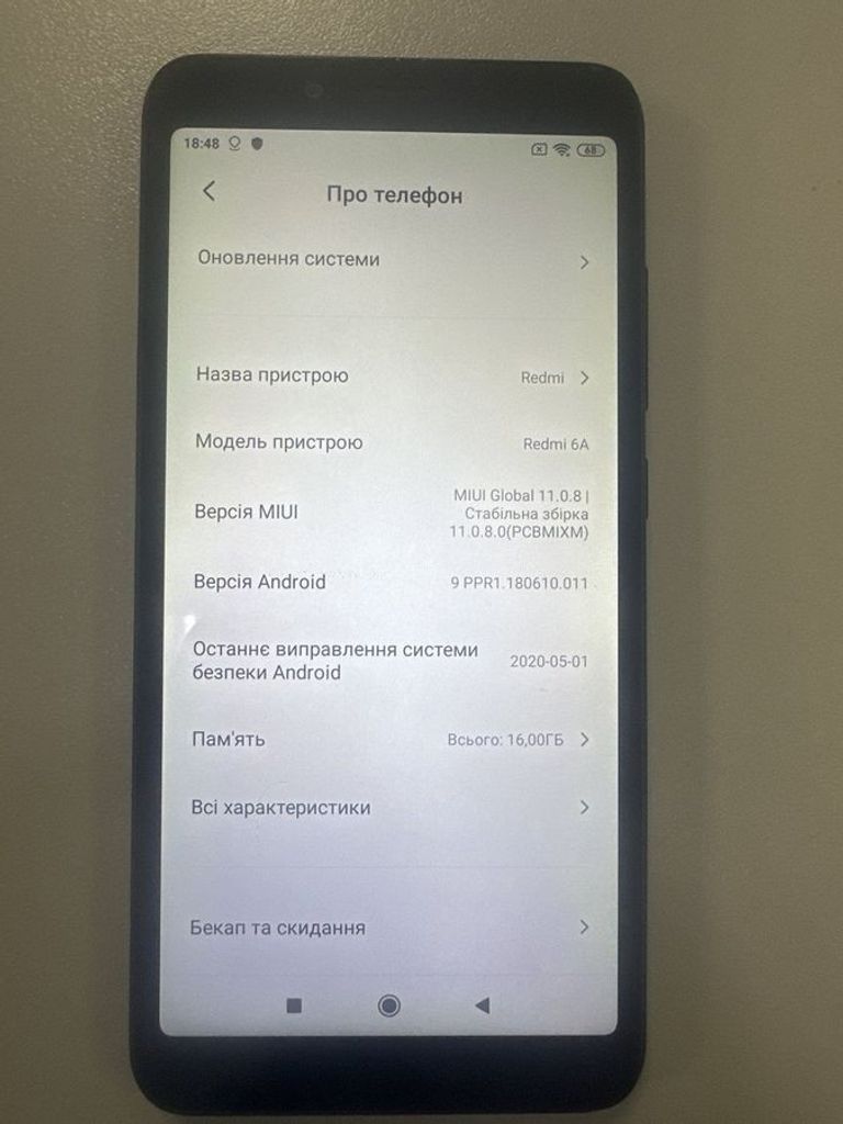 Оголошення Xiaomi Redmi 6A 2/16GB Black Б/У