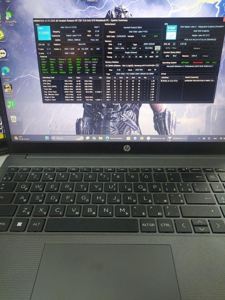 Объявление Hp 15/core i3-1315u ddr5/8gb ddr5/hdd *відсутній/ssd 512 gb/*інтегрована Б/У