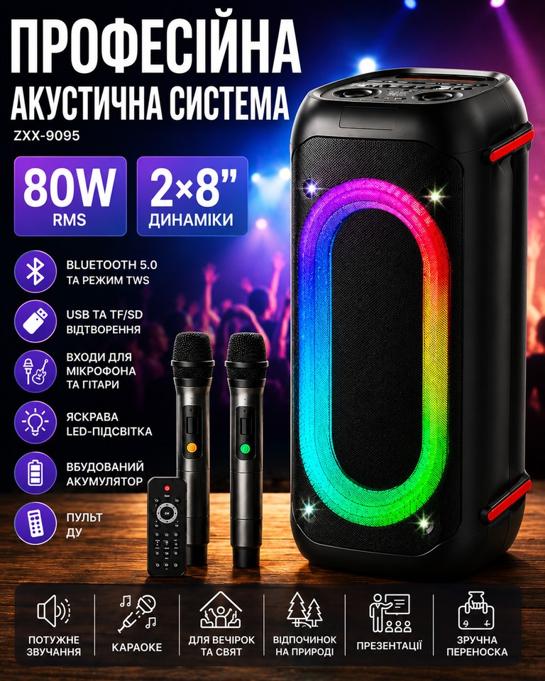 Купити ZXX-9095 2×8″ Б/У