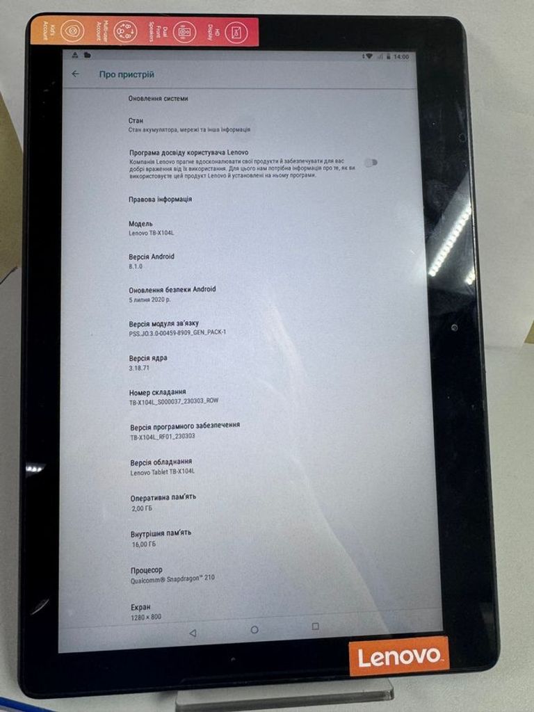 Купити Lenovo tab e10 tb-x104l 16gb 3g Б/У