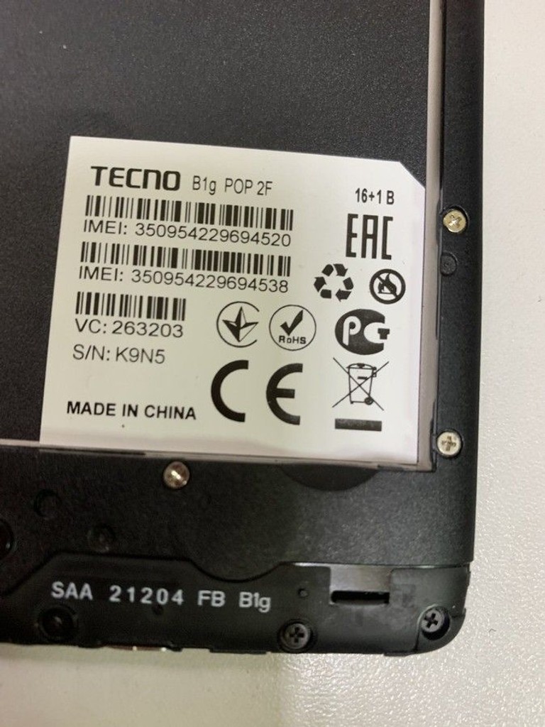 Купити Tecno pop 2f b1g 1/16gb Б/У