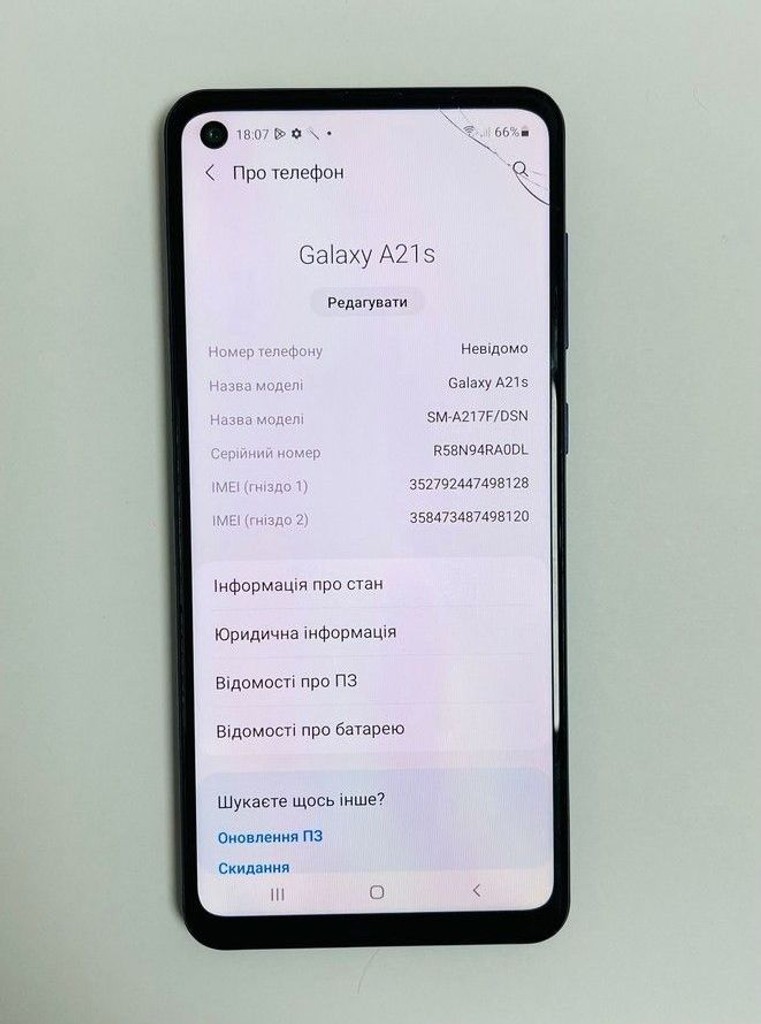 Оголошення Samsung galaxy a21s a217f 3/32gb Б/У