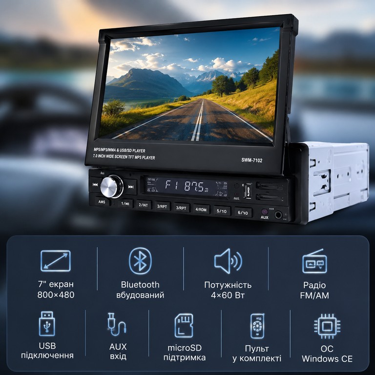 SWM 7102 1DIN Код:null. Зображення 5