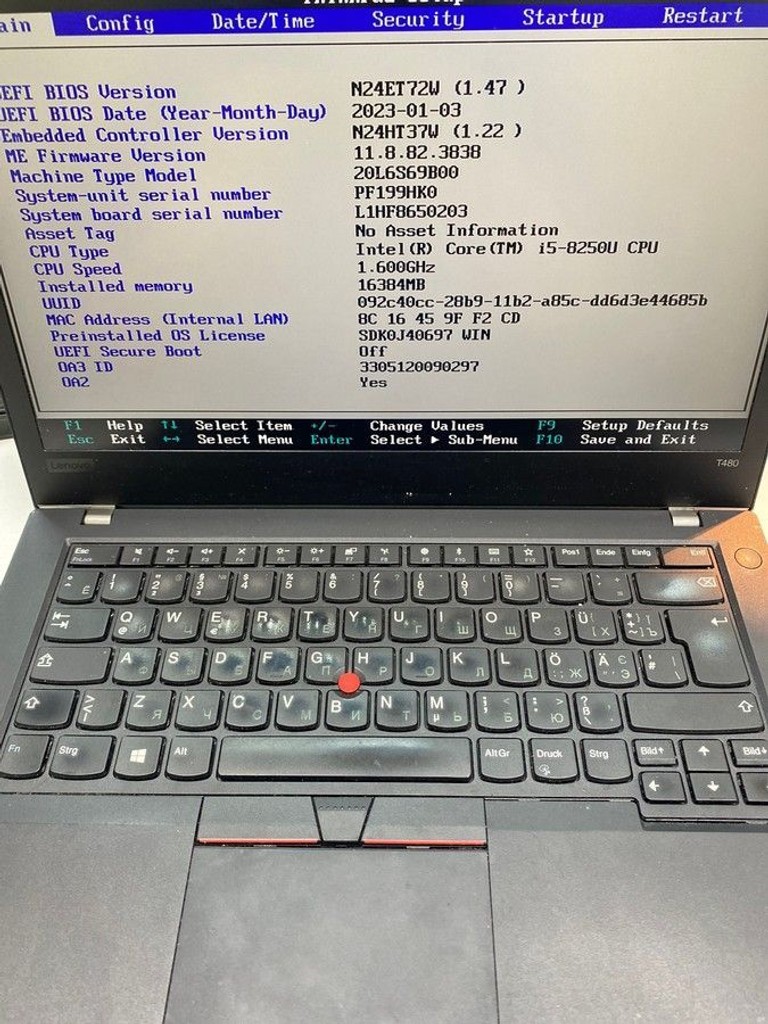 Розпродаж Lenovo 14/core i5 8250u ddr4/16gb ddr4/hdd *відсутній/ssd 480 gb/*інтегрована, продавець Техноскарб