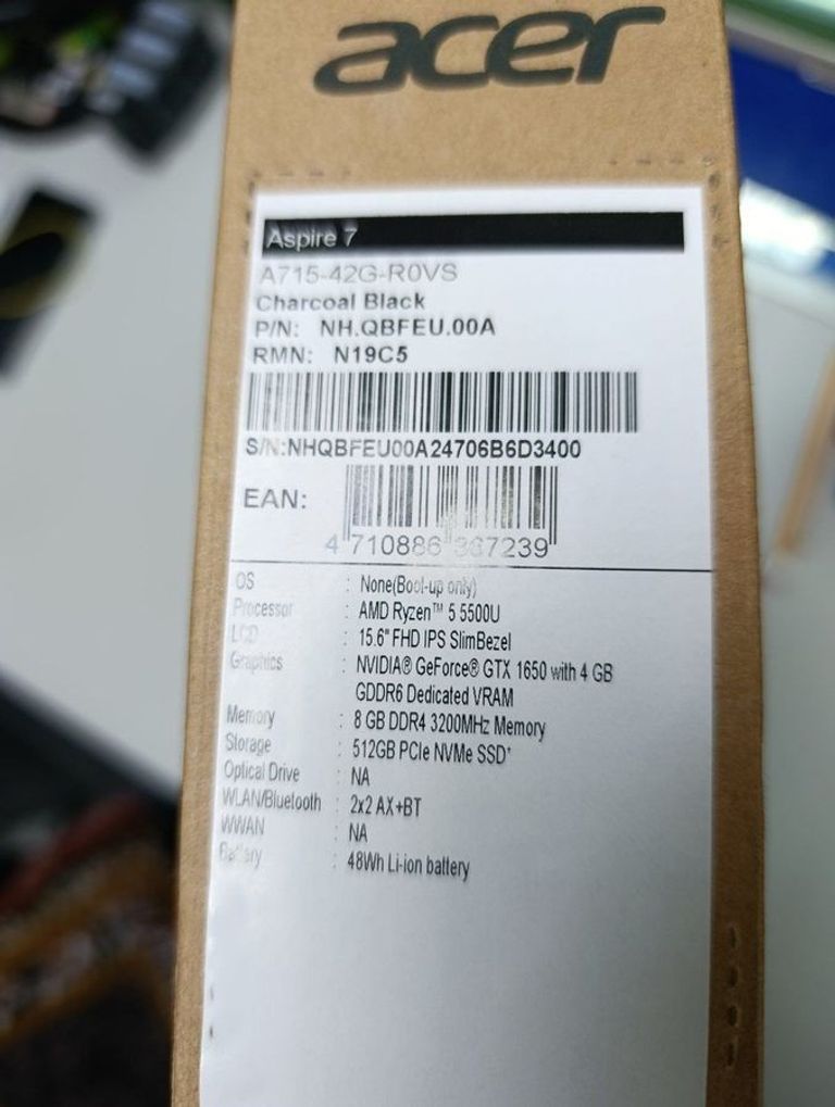 Acer 15/ryzen 5 5500u ddr4/8gb ddr4/ssd 512 gb/geforce gtx1650 4gb Код:01-200844700. Зображення 8