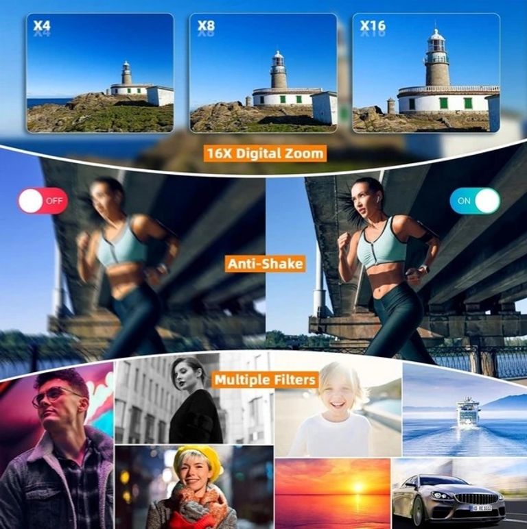 Дешево. CCN 64Мп / CMOS / 4K 60fps-30fps / 16Х зум / Wi-Fi. Новий. Код:null. Зображення 10