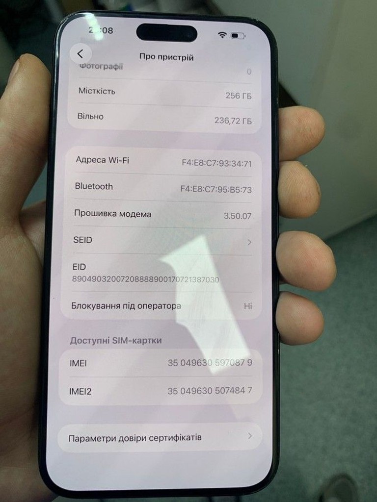 Apple iphone 15 pro max 256gb esim Код:01-200956944. Зображення 10