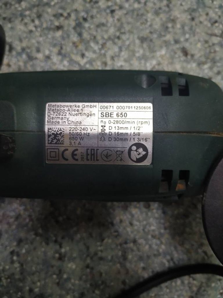 Оголошення Metabo sbe 650 Б/У