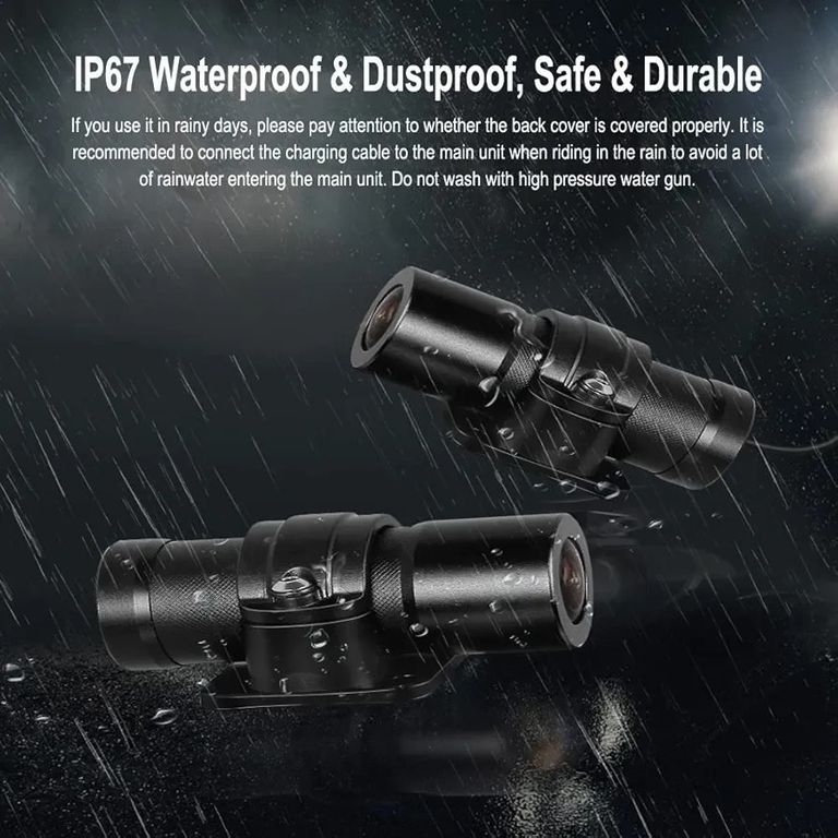 VSYSTO HD 1080P Мотоциклетні велосипедні шоломні камери, зовнішня портативна WiFi передня та задня камера нічного бачення водоне Код:null. Изображение 5