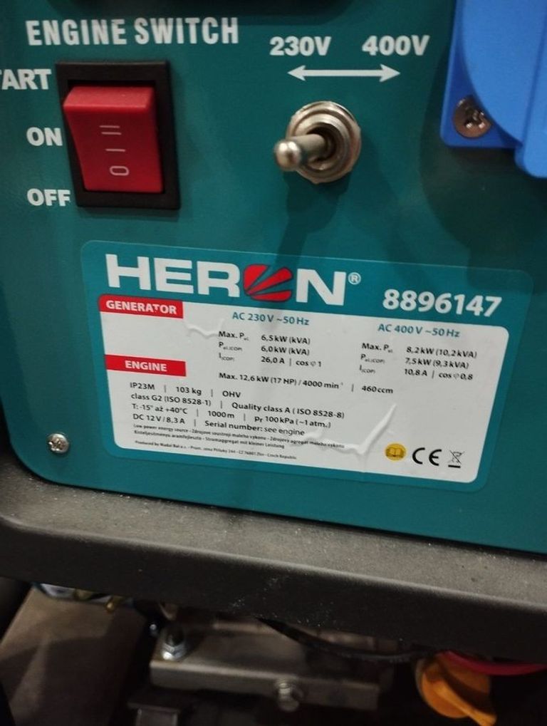 Дешево Heron 17hp 8,2kw/6,5kw 8896147 з ломбарду