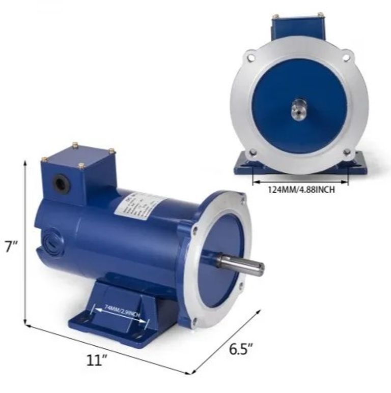 VEVOR 1/2 к.с., номінальна швидкість 1750 об/хв, 90 В, електродвигун з постійними магнітами. Новий. Код:null. Зображення 12