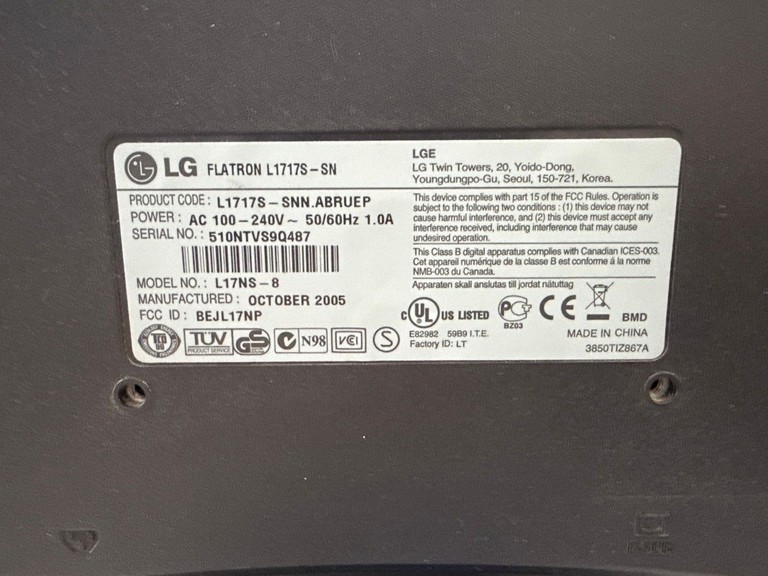 Оголошення Lg l1717s Б/У