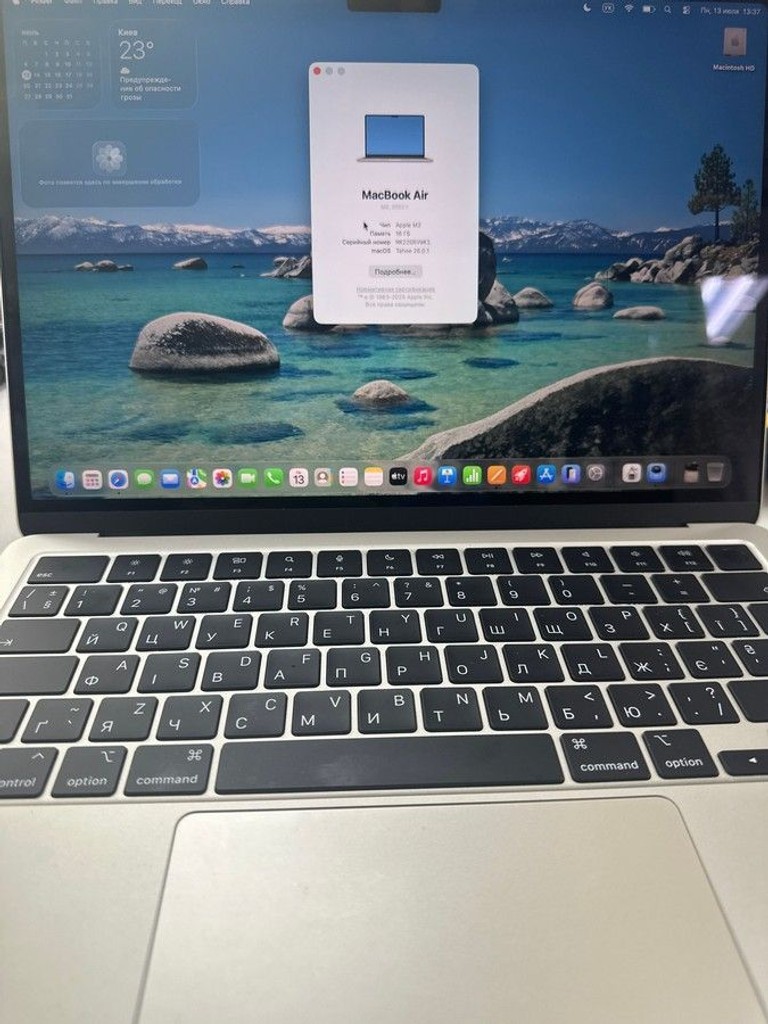 Купити Apple macbook air 13.6/ m2 / ram 16gb/ ssd 256gb/ gpu 8 core Б/У