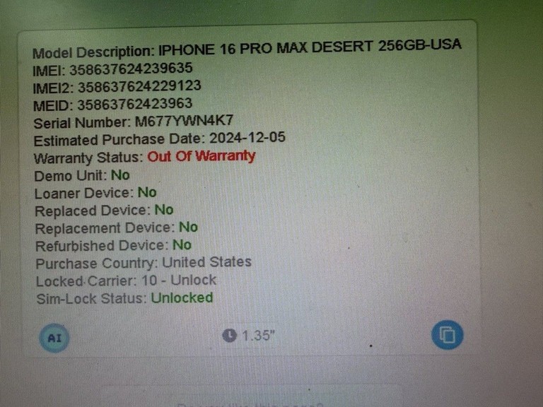 Купити Apple iphone 16 pro max 256gb esim Б/У