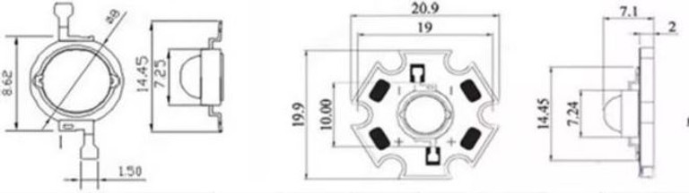 Надяскравий світлодіод 1W Зелений (3.4V 520-525nm 80Lm) Green LED COB Алюмінієва підкладка 20мм (137) Код:null. Зображення 7