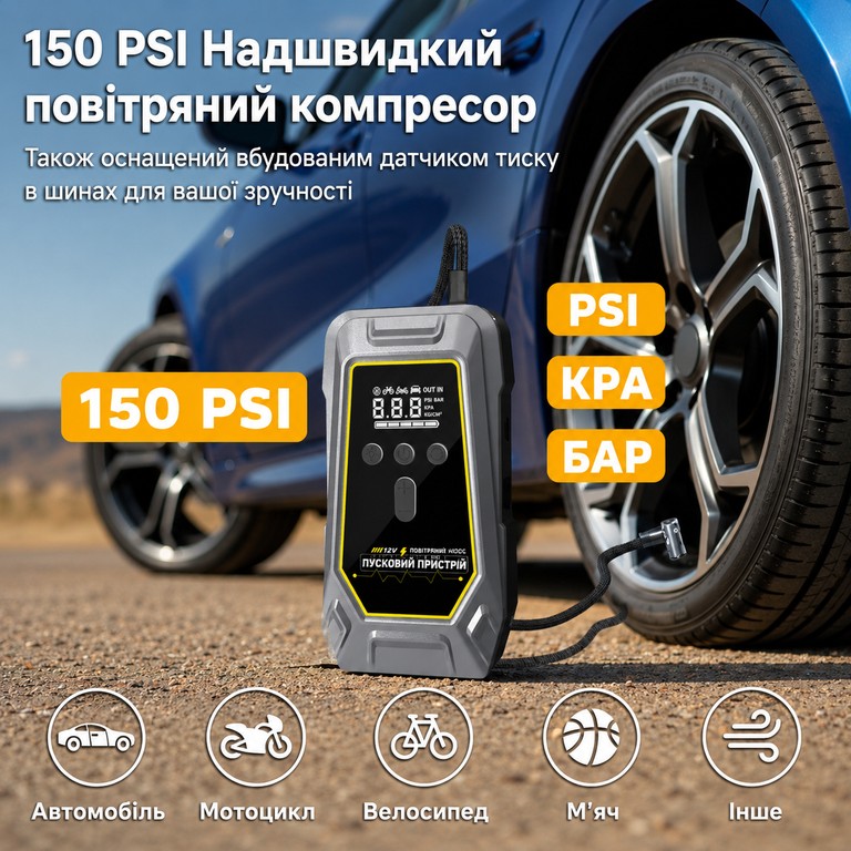 Дешево K5 з компресором 150 PSI, Power Bank та LED-ліхтарем з ломбарду