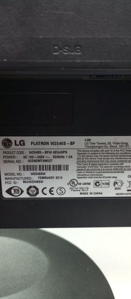 Объявление Lg w2346s Б/У
