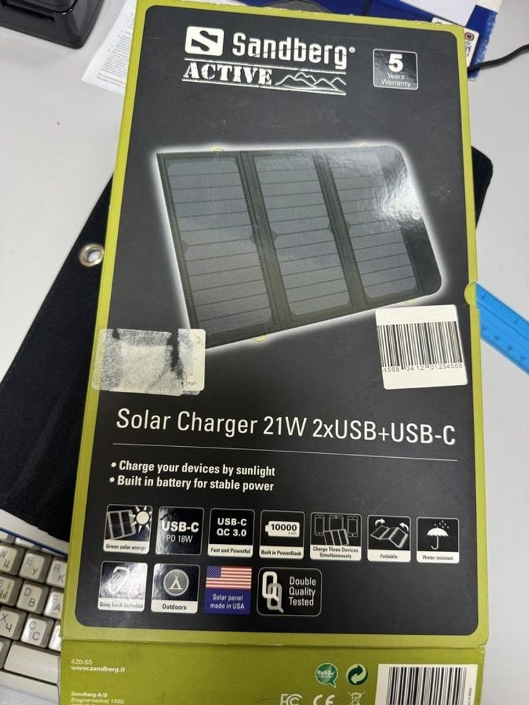 Дешево Standberg solar charger 21w 2xusb+usb-c 10000mah з ломбарду