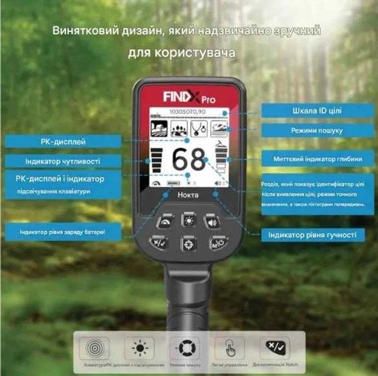 Nokta FINDX PRO + Саперна лопата Badger Outdoor Код:null. Изображение 11