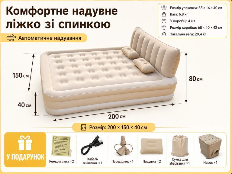 JR-999 +2 подушки 200×150×40-80 см Код:null. Зображення 5