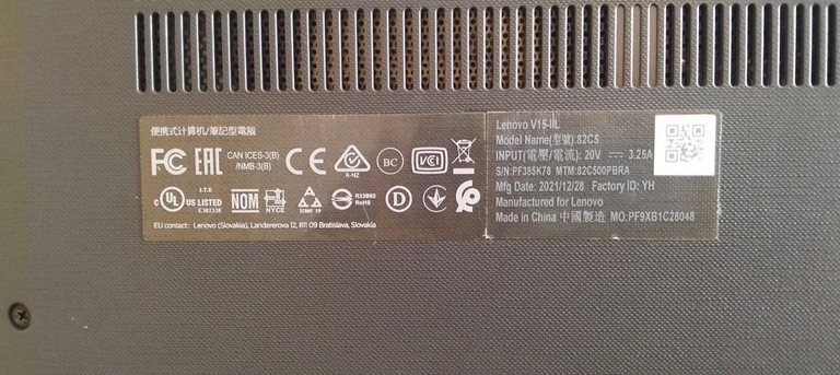Объявление Lenovo V15-IIL Iron Grey (82C500G7RA) Б/У