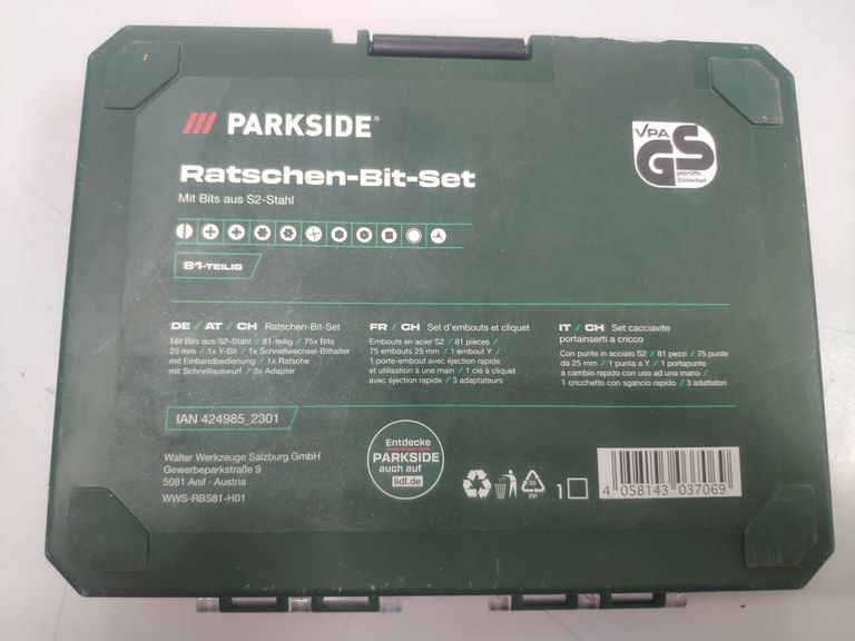 Parkside біти з тріскачкою 81 предмет