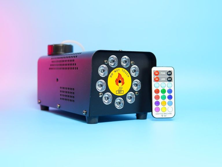 Купити Генератор туману TCFUNDY потужністю 500 Вт з 9 світлодіодними лампами та пультом дистанційного керування. Новий. Б/У