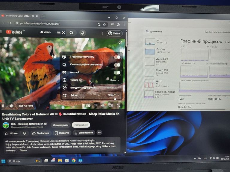 Acer 15/core 5 120u ddr5/8gb ddr5/hdd *відсутній/ssd 512 gb/*інтегрована Код:01-200799979. Изображение 7
