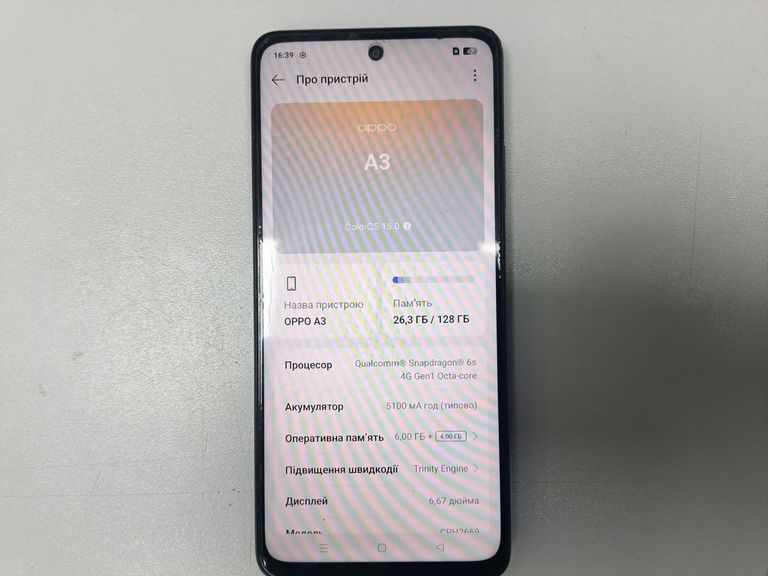 Оголошення Oppo a3 4g 6/128gb Б/У