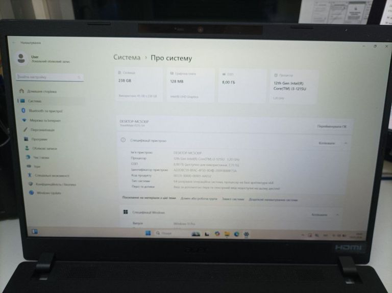 Купить Asus 15/core i3-1215u ddr5/8gb ddr4/hdd *відсутній/ssd 256 gb/*інтегрована Б/У