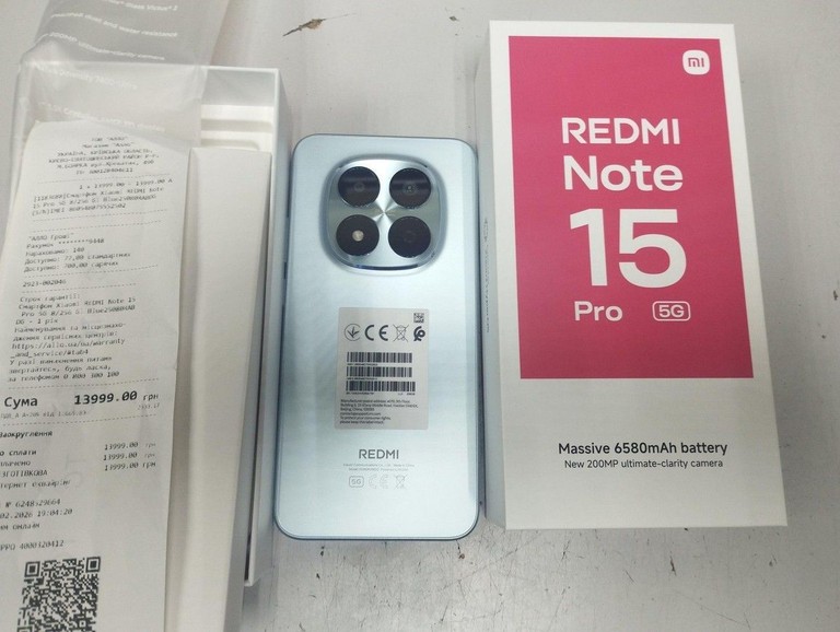 Дешево Xiaomi Redmi Note 15 Pro 5G 8/256GB Glacier Blue з ломбарду