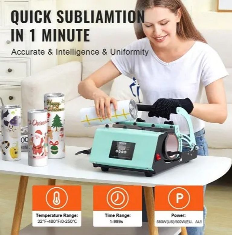 Оголошення Термопрес для сублімації стаканів VEVOR, набір для сублімації стаканів з 8 шт. порожніх стаканів по 20 унцій. Новий.  Б/У